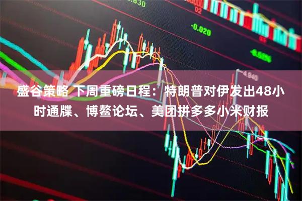 盛谷策略 下周重磅日程：特朗普对伊发出48小时通牒、博鳌论坛、美团拼多多小米财报