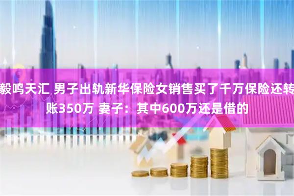 毅鸣天汇 男子出轨新华保险女销售买了千万保险还转账350万 妻子：其中600万还是借的